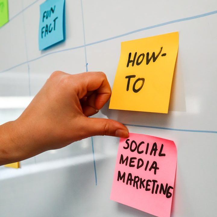 Hand platziert einen gelben Haftnotiz mit der Aufschrift "How-To" auf ein Whiteboard.